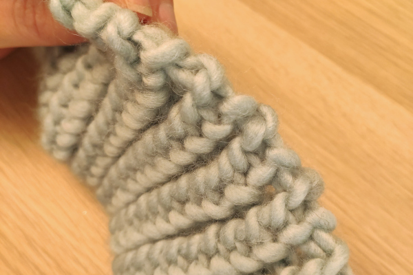 Côtes perlées rabattues